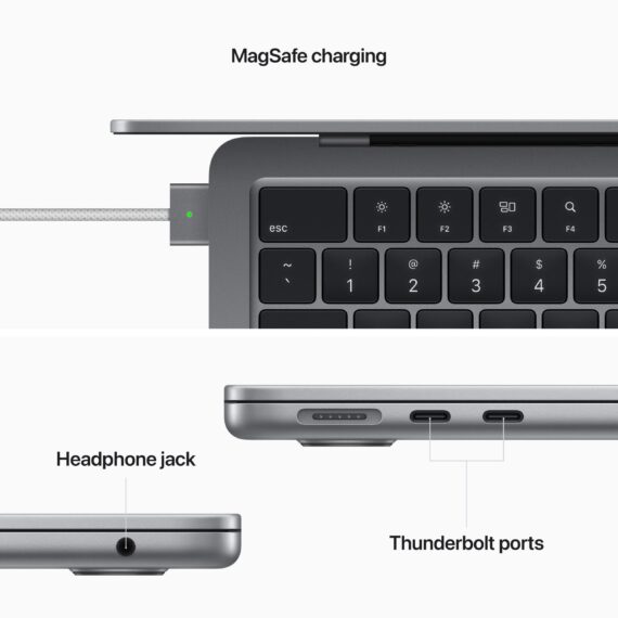 Apple - MacBook Air 13-inch Apple M2 chip Built for Apple Intelligence - 16GB Memory - 256GB SSD - Space Gray - Image 3